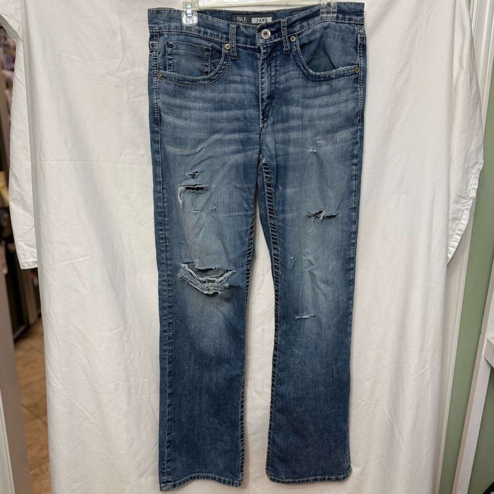 Buckle BKE Jake Bootleg Men's Distressed Jeans, 32 x 32
